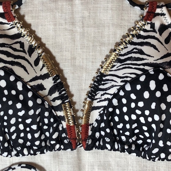 Animal Print Bikini Top ONLY Medium - Picture 2 of 5